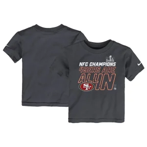 San francisco 49ers nike toddler 2023 nfc champions locker room trophy collection t shirt anthracite Multi