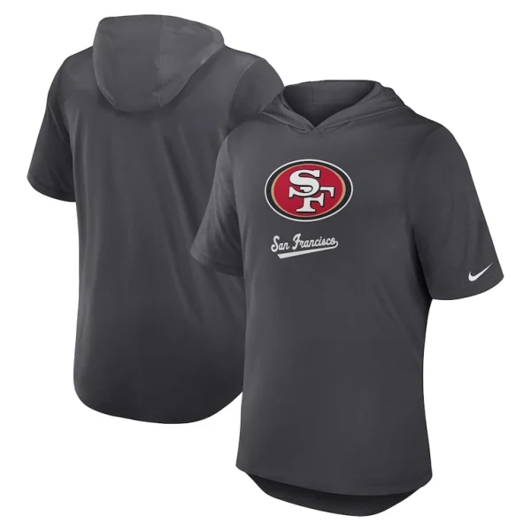 San francisco 49ers nike tri blend performance hoodie t shirt anthracite Multi