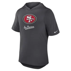 San francisco 49ers nike tri blend performance hoodie t shirt anthracite Multi M