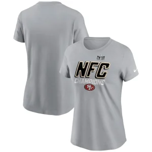 San francisco 49ers nike womens 2023 nfc champions iconic t shirt Gray
