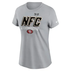 San francisco 49ers nike womens 2023 nfc champions iconic t shirt Gray M