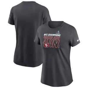 San francisco 49ers nike womens 2023 nfc champions locker room trophy collection t shirt anthracite Multi