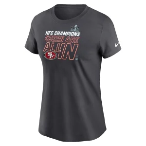 San francisco 49ers nike womens 2023 nfc champions locker room trophy collection t shirt anthracite Multi M