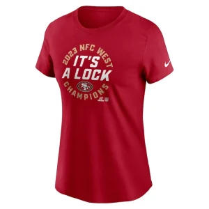 San francisco 49ers nike womens 2023 nfc west division champions locker room trophy collection t shirt Scarlet S