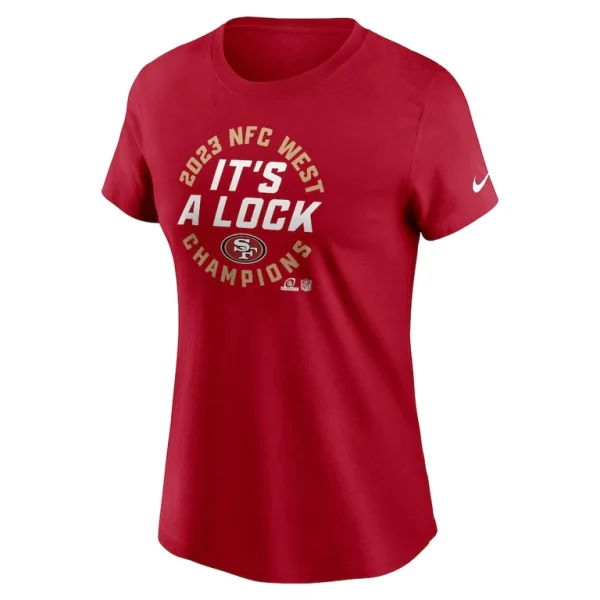 San francisco 49ers nike womens 2023 nfc west division champions locker room trophy collection t shirt Scarlet S
