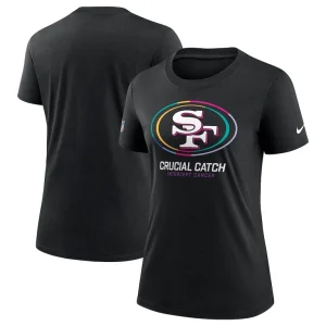San francisco 49ers nike womens 2024 nfl crucial catch tri blend t shirt Black