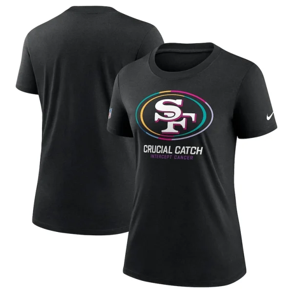 San francisco 49ers nike womens 2024 nfl crucial catch tri blend t shirt Black