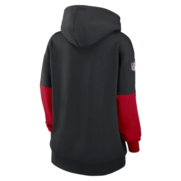 San francisco 49ers nike womens 2024 sideline essential fleece pullover hoodie Black M