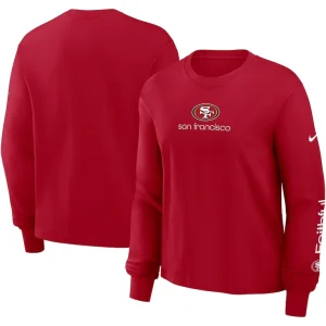 San francisco 49ers nike womens boxy long sleeve t shirt Scarlet
