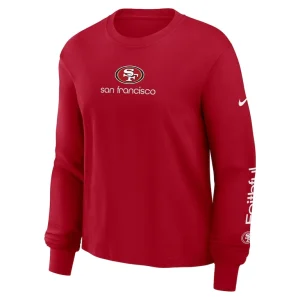 San francisco 49ers nike womens boxy long sleeve t shirt Scarlet S
