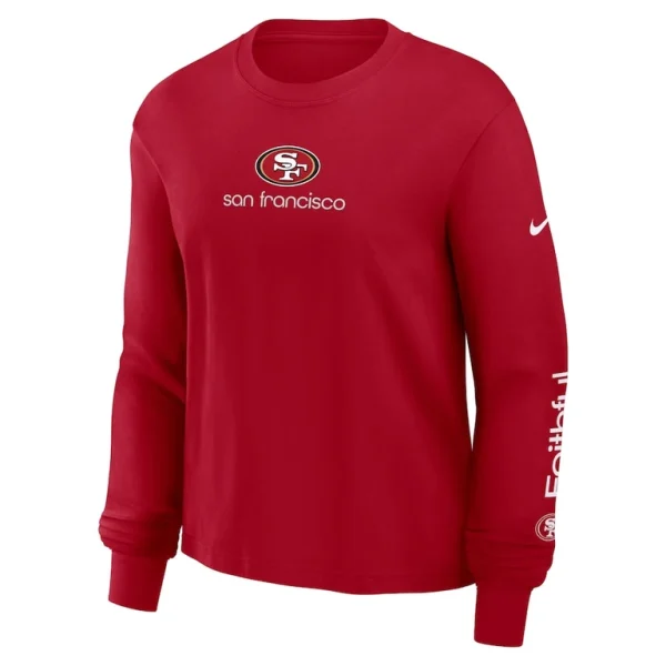 San francisco 49ers nike womens boxy long sleeve t shirt Scarlet S