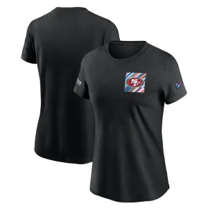 San francisco 49ers nike womens crucial catch sideline tri blend t shirt Black