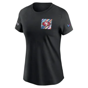 San francisco 49ers nike womens crucial catch sideline tri blend t shirt Black S