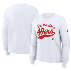 San francisco 49ers nike womens essential long sleeve boxy t shirt White