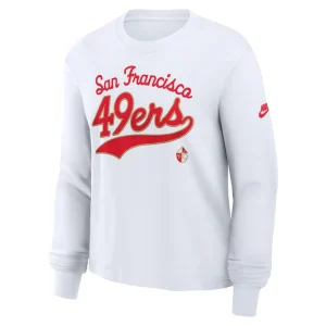 San francisco 49ers nike womens essential long sleeve boxy t shirt White S