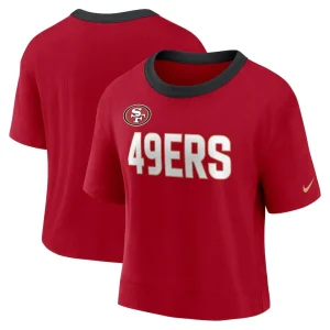 San francisco 49ers nike womens high hip fashion cropped top Scarlet