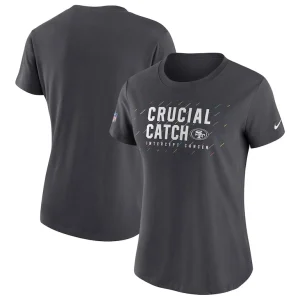 San francisco 49ers nike womens nfl crucial catch performance t shirt anthracite Multi