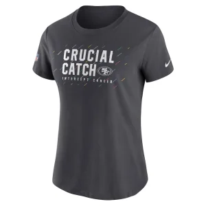 San francisco 49ers nike womens nfl crucial catch performance t shirt anthracite Multi S