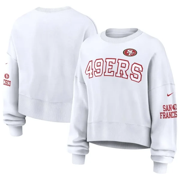 San francisco 49ers nike womens oversized pullover sweatshirt White
