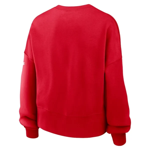 San francisco 49ers nike womens oversized rewind pullover sweatshirt Scarlet M