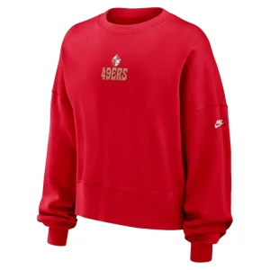 San francisco 49ers nike womens oversized rewind pullover sweatshirt Scarlet S