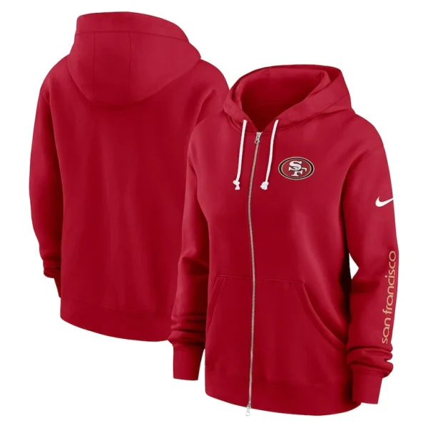 San francisco 49ers nike womens plus size phoenix full zip hoodie Scarlet