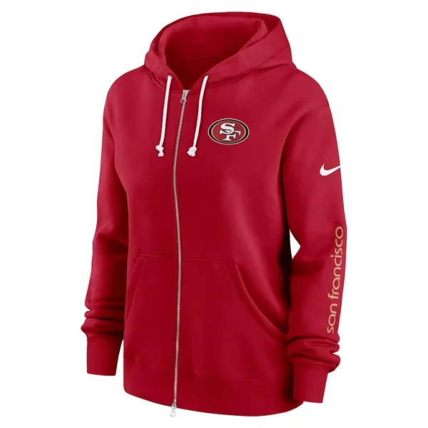 San francisco 49ers nike womens plus size phoenix full zip hoodie Scarlet Plus 2X