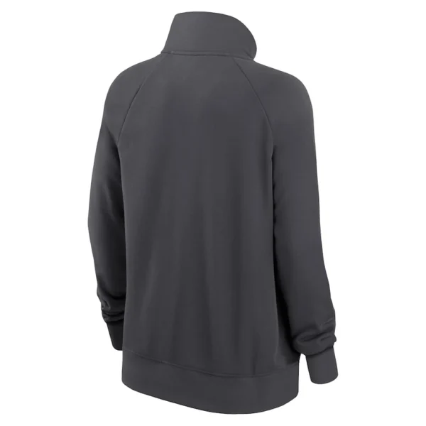 San francisco 49ers nike womens premium raglan performance half zip sweatshirt Charcoal M