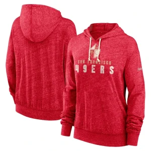 San francisco 49ers nike womens rewind gym vintage lightweight pullover hoodie Scarlet