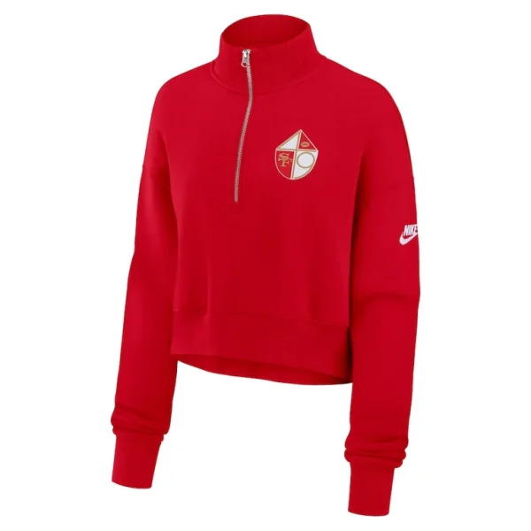 San francisco 49ers nike womens rewind phoenix half zip sweatshirt Scarlet S