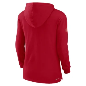 San francisco 49ers nike womens sideline performance long sleeve hoodie t shirt Scarlet M