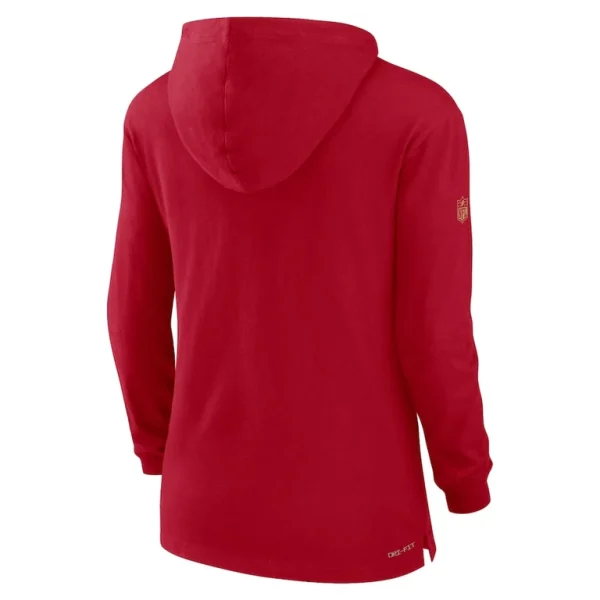 San francisco 49ers nike womens sideline performance long sleeve hoodie t shirt Scarlet M