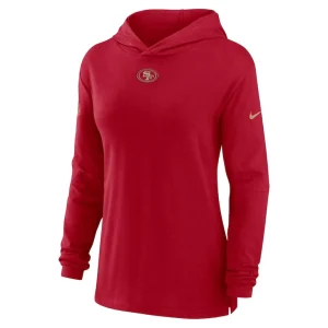 San francisco 49ers nike womens sideline performance long sleeve hoodie t shirt Scarlet S