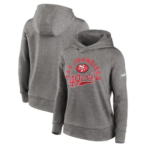 San francisco 49ers nike womens stretch run fleece pullover hoodie Heather charcoal