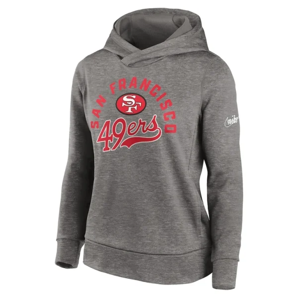 San francisco 49ers nike womens stretch run fleece pullover hoodie Heather charcoal M