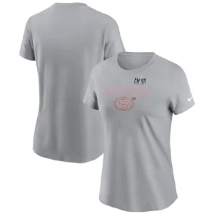San francisco 49ers nike womens super bowl lviii local essential t shirt Gray