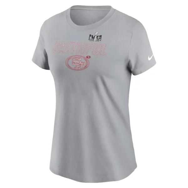 San francisco 49ers nike womens super bowl lviii local essential t shirt Gray M