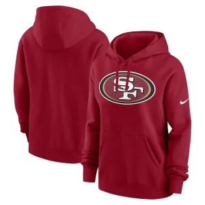 San francisco 49ers nike womens team logo club fleece pullover hoodie Scarlet