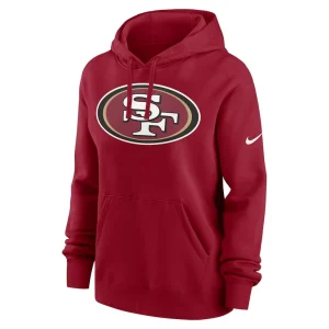 San francisco 49ers nike womens team logo club fleece pullover hoodie Scarlet S