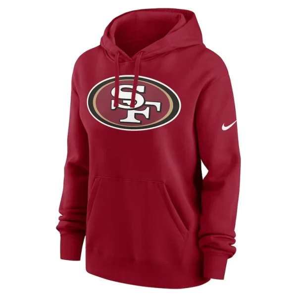 San francisco 49ers nike womens team logo club fleece pullover hoodie Scarlet S