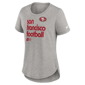 San francisco 49ers nike womens team shout out tri blend t shirt Heather gray S