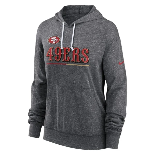 San francisco 49ers nike womens team spirit gym vintage lightweight hoodie top Heather charcoal S