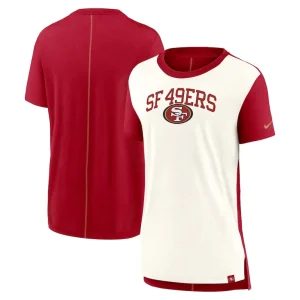 San francisco 49ers nike womens wordmark tri blend t shirt Creamscarlet