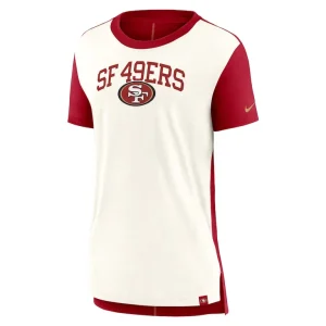San francisco 49ers nike womens wordmark tri blend t shirt Creamscarlet S
