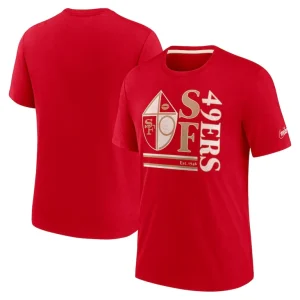 San francisco 49ers nike wordmark logo tri blend t shirt Scarlet