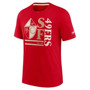 San francisco 49ers nike wordmark logo tri blend t shirt Scarlet M