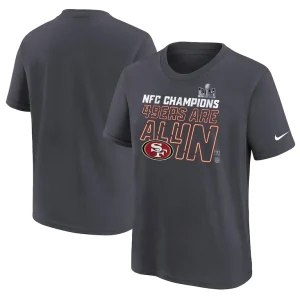 San francisco 49ers nike youth 2023 nfc champions locker room trophy collection t shirt anthracite Multi