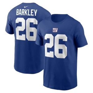 Saquon barkley new york giants nike player name number t shirt Royal