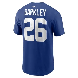 Saquon barkley new york giants nike player name number t shirt Royal L