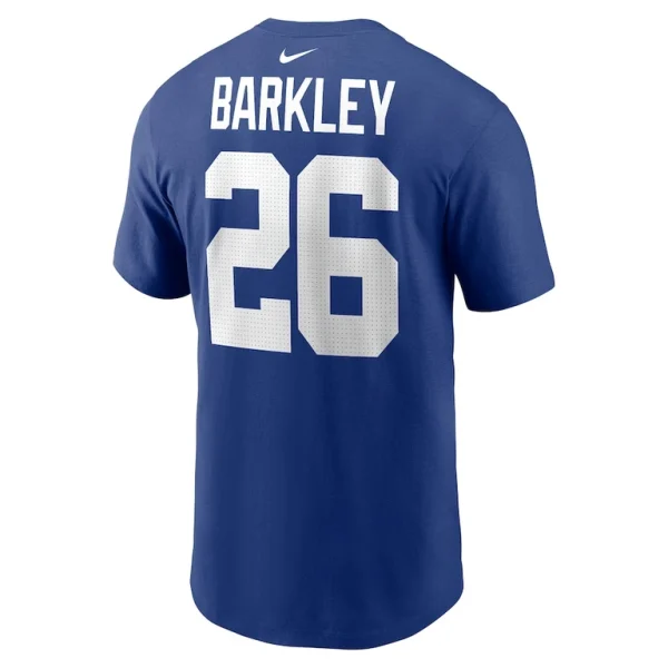 Saquon barkley new york giants nike player name number t shirt Royal L